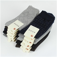 新款经典菱形格点子男士绅士袜全棉男袜厂家直销袜子批发S139