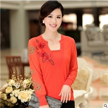 中老年女装秋针织打底衫中年羊毛衫雪纺妈妈装女装批发针织衫