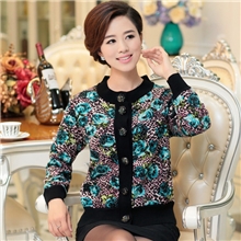 中老年女装新款时尚妈妈装宽松外套加绒加厚保暖针织毛衣开衫批发