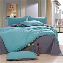 爱飞扬家纺13新品『素色双拼』活性磨毛加密加柔生态棉四件套