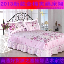 厂家直销纯棉夹棉床裙床罩床笠床单全棉斜纹夹棉韩式床裙
