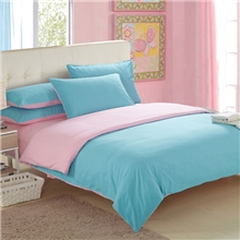 【厂家直销】活性全棉纯色双拼加厚磨毛套件婚庆套件四件套批发