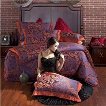 【荐】高档欧式纯棉贡缎提花天丝四件套婚庆套件优卡丝四件套