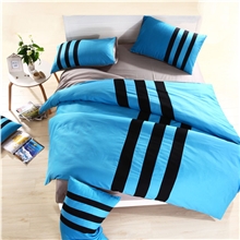 睿瑶素色双拼纯色全棉四件套特价纯棉床上用品运动风个性时尚床品