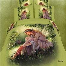 3D油画四件套全棉活性大阪花婚庆田园斜纹印花床上用品出口欧美