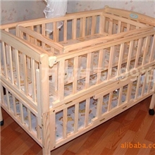 ST1368B婴儿床儿童床批发实木独立摇篮带储物室环保无漆
