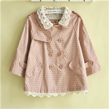 新款韩版潮学生宽松大码甜美娃娃领蕾丝边五角星印花小外套风衣