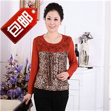 【天天特批】秋装新款中老年女装长袖圆领T恤妈妈装中年女装