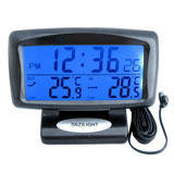 车内外双温度车用电子时钟表汽车电子钟车载温度计夜光