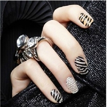 金属美甲假指甲贴片膜纸指甲贴纸款式很多请写编号选择