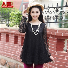 【伙拼】秋装长袖蕾丝雪纺开叉后蝴蝶结连衣裙打底裙短裙女装批发