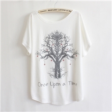 2013早春新款日韩版女装爱心树蝙蝠衫宽松休闲短袖T恤批发5831