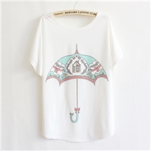 2013早春新款日韩版女装宽松复古小雨伞蝙蝠衫T恤批发M6075