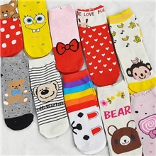 2012秋冬季保暖~可爱卡通袜子船袜棉袜日韩随机发色成人袜子