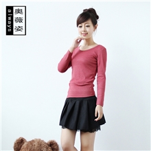 厂家直销秋季打底衫秋季新款V领磨毛女式打底衫长袖打底衫批发