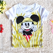 热销夏款韩版可爱米奇短袖T恤白色外贸童装批发