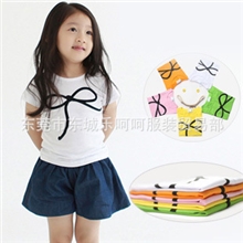 混批新款春装2013夏季儿童纯棉糖果色打底衫童装女童短袖T恤