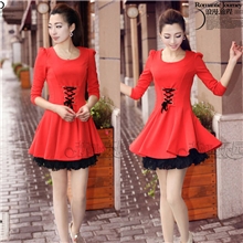 2013哥弟秋款新款女装淑女通勤长袖泡泡袖修身连衣裙女