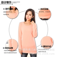 2013秋冬季新款纯色不倒绒保暖打底衫加厚长袖女式打底衫t恤批发