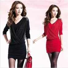 2013韩版秋款连衣裙气质大码显瘦包臀品牌连衣裙长袖打底裙