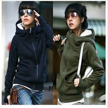 682#2012秋冬新款韩版瑞丽女装批发手指抓绒带帽卫衣外套