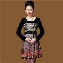 2013秋季新款欧美女装特价批发秋冬品牌刺绣连衣裙中年女连衣裙