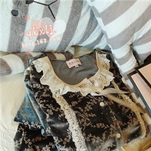 赤东莎莎呛口小辣椒孔雀蓝丝绒碎花蕾丝睡衣套装家居服