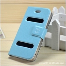 韩国talk苹果保护套上下开窗左右翻iphone4s超薄皮套手机壳