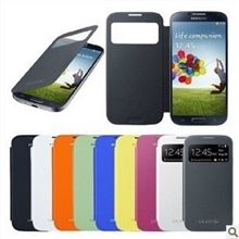 三星i9500原装皮套s4来电显示智能皮套三星手机拆后盖翻盖皮套