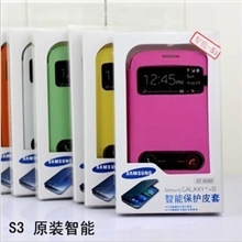 三星GALAXYS3i9300手机壳保护套超薄原装后盖智能开屏皮套手机