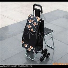 6轮折叠带椅子购物车批发（厂家直销，质优价廉）折叠便携车