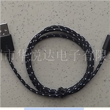 厂家开发新款高质量彩色编织线苹果55S5C黑色编织数据线