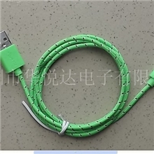 厂家开发新款苹果iphone55S5C粉红色数据线彩色编织线