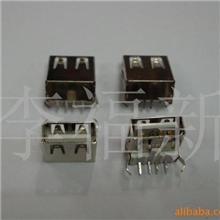 厂家生产USBA母90度平口无卷边连接器