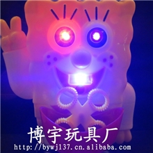 吹泡泡灯春节灯笼海绵宝宝灯光音乐泡泡机泡泡枪灯笼批发