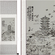 厂家直销商务馈赠礼品武汉特色激光皮雕画礼品《黄鹤楼》欧卡画