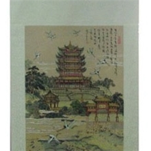 供应湖北武汉特色礼品工艺品丝绸画中号&ldquo;黄鹤楼&rdquo;商务馈赠礼品