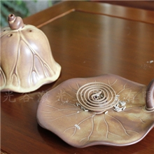 月色风荷香熏炉手工陶瓷沉香熏香炉家居摆件佛器摆件