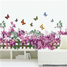 【新款上架】环保PVC墙贴透明墙贴花卉围栏XY8068三代墙贴