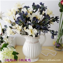 新露2012高档仿真花绢花批发欧式秋色珍珠百合野百合多色