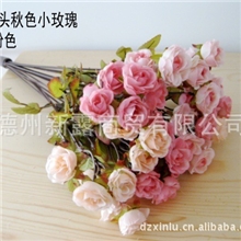 【皇冠爆款特价】欧式秋色仿真花绢花油画48头浆果小玫瑰粉色