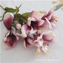 新露2012高档仿真花绢花批发欧式秋色珍珠百合野百合浅紫