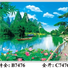 [厂家直销]全开2013新版年画纸画墙画海报批发定做山水风景画批发