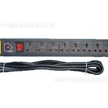 供应1UPDU机柜专用插座5孔、6孔、8孔带过载+开关+防雷机柜插座