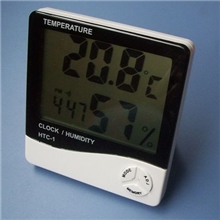 大屏幕便鞋式LED数显带时钟HTC-1温湿度计办公室户外测温湿表