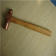 集兴牌紫铜圆头锤木柄紫铜锤榔头手锤红铜锤铜锤