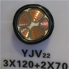 铜、铝芯VV、YJV、YJV22、VLV电力电缆3*120+2*70