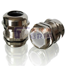 M30*2公制螺纹铜接头T-M30-18铜镀镍防水接头金属电缆固定头