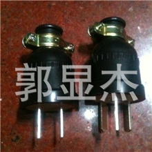 揭阳棉湖厂家直销全铜黑色软胶防水三角电饭锅防水电源插头