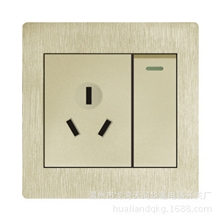 土豪金墙壁开关插座批发墙壁开关插座加工一开16A开关插座